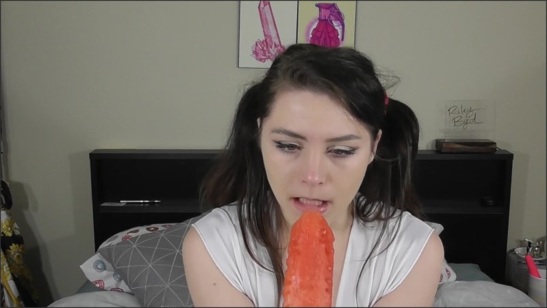 Teen eats watermelon cock rides
