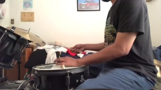 Playing drums while parents moaning